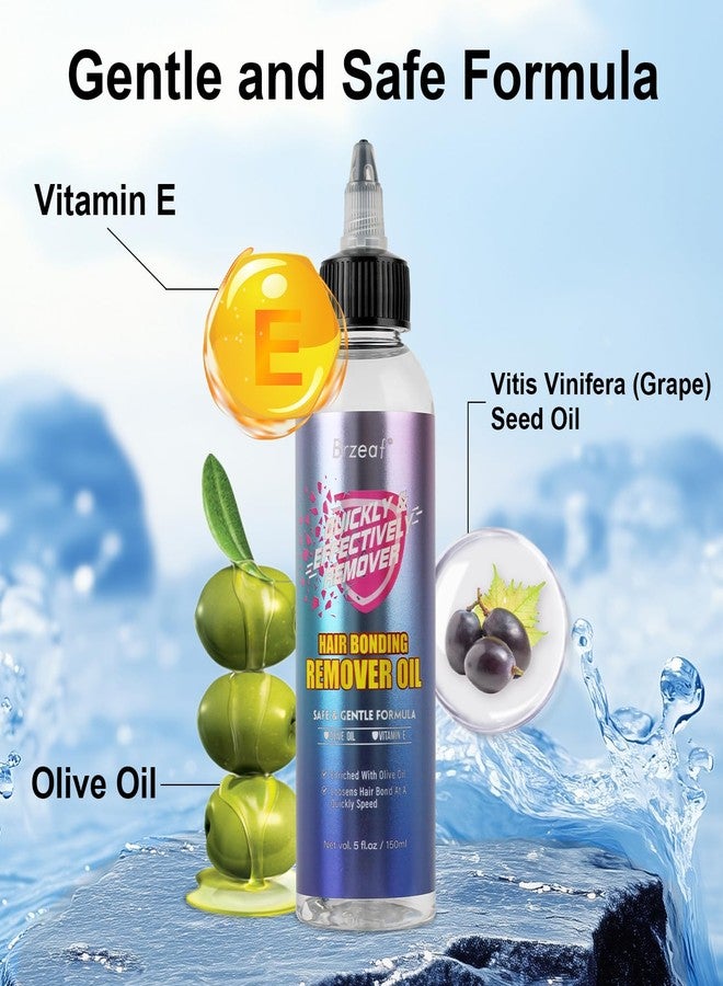 Brzeaf Hair Bonding Remover Oil - Quickly & Effectively Remove Hair Bond,Tape-in, Hair Glue Remover & Lace Glue Remover, Safe & Gentle Formula with Olive Oil & Vitamin E, No Residue | 150ml - Image 2